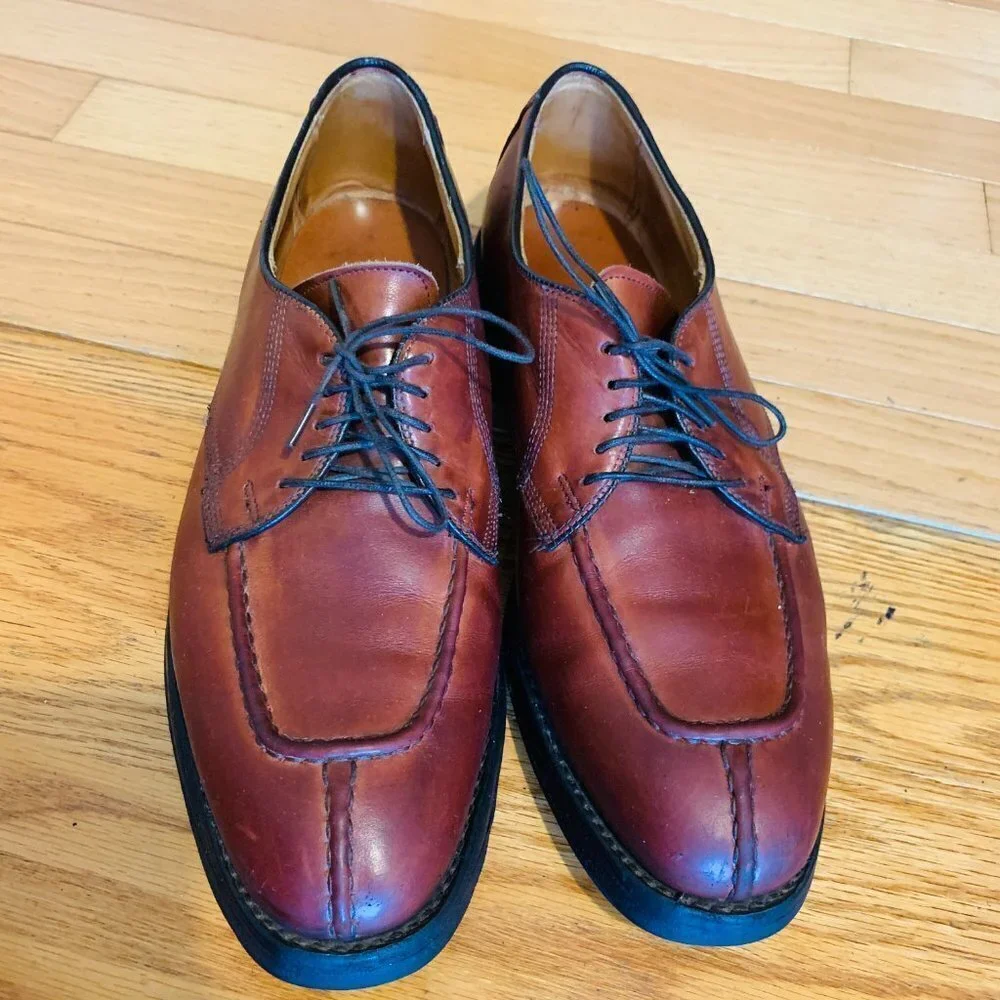Allen Edmonds Dellwood Mens 9.5 D Brown Oxfords Split Toe Dress Shoes
